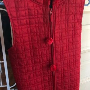Red vest with hood